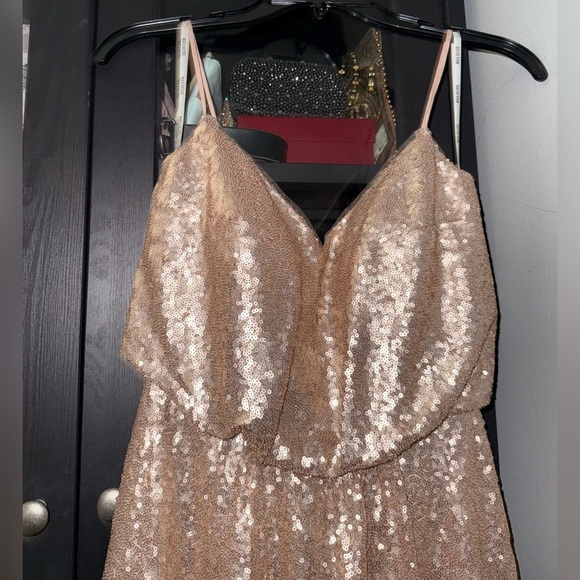 BELSOIE BRIDESMAIDS BY JASMINE Sequin bridesmaid dress with spaghetti straps - Picture 5 of 13